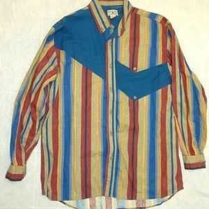 Western Cowboy Rodeo Striped Mens M/L Shirt